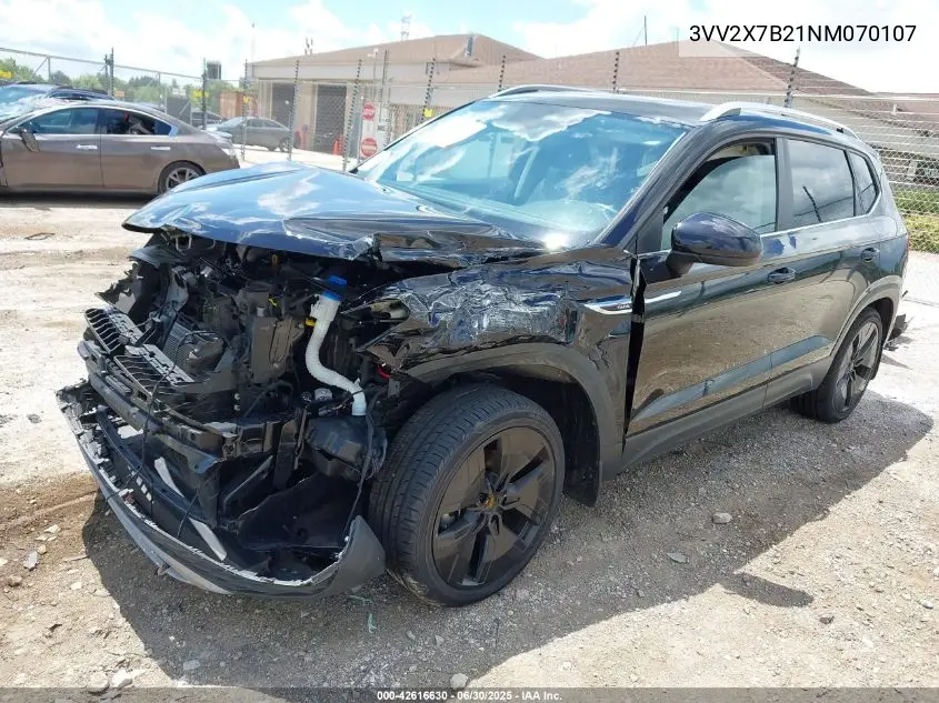3vv2x7b21nm070107 3VV2X7B21NM070107 2022 Volkswagen Taos 1.5T Sel
