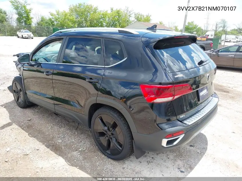 3vv2x7b21nm070107 3VV2X7B21NM070107 2022 Volkswagen Taos 1.5T Sel