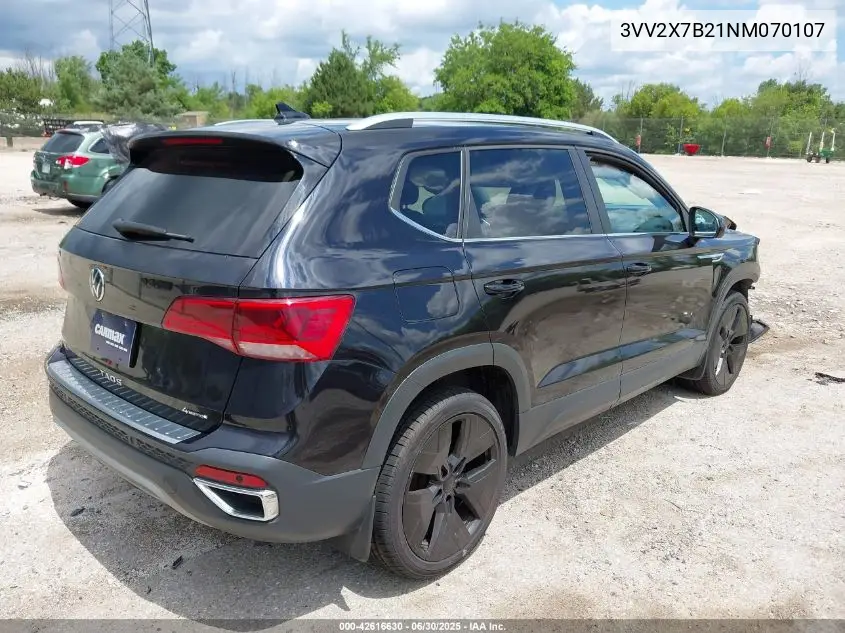 3vv2x7b21nm070107 3VV2X7B21NM070107 2022 Volkswagen Taos 1.5T Sel