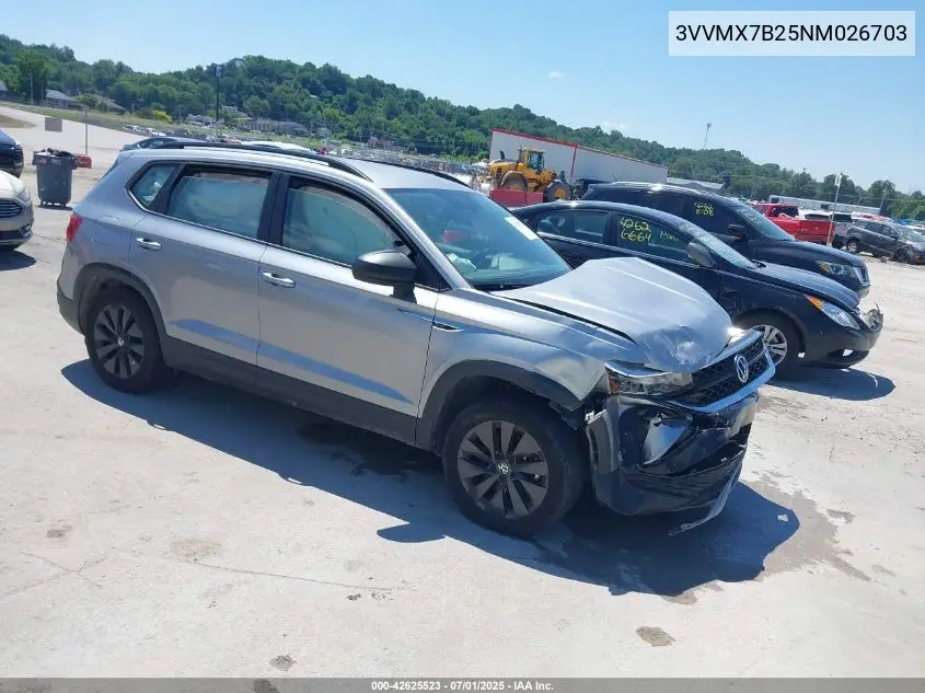 2022 Volkswagen Taos 1.5T S VIN: 3VVMX7B25NM026703 Lot: 42625523