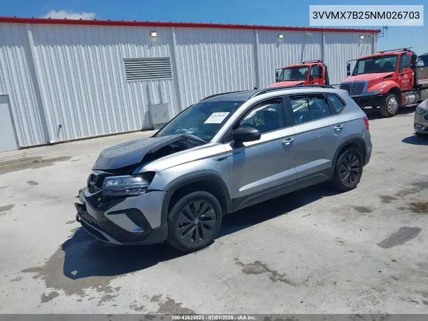 2022 Volkswagen Taos 1.5T S VIN: 3VVMX7B25NM026703 Lot: 42625523