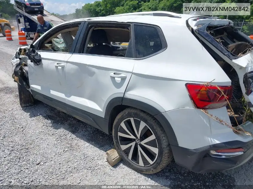 2022 Volkswagen Taos 1.5T Se VIN: 3VVWX7B2XNM042842 Lot: 42634505