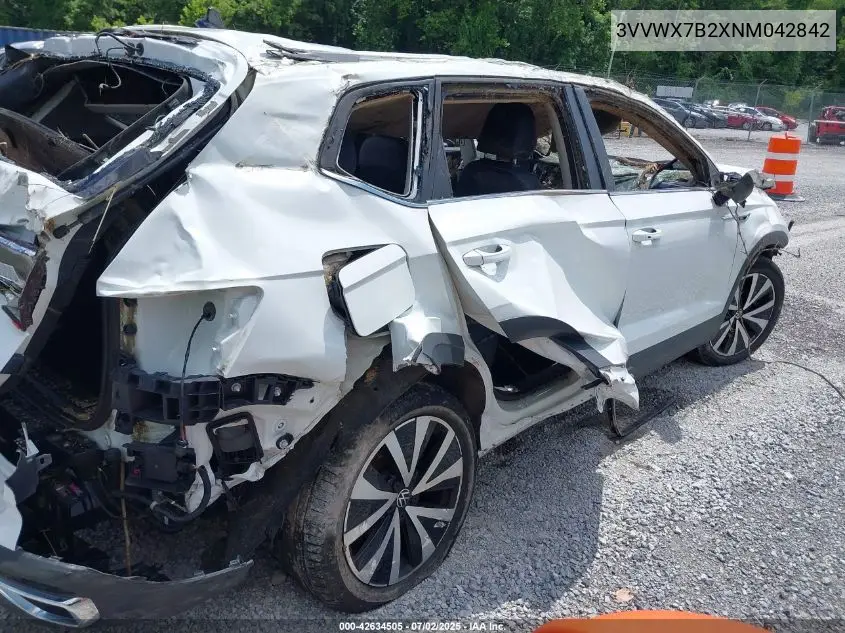 2022 Volkswagen Taos 1.5T Se VIN: 3VVWX7B2XNM042842 Lot: 42634505