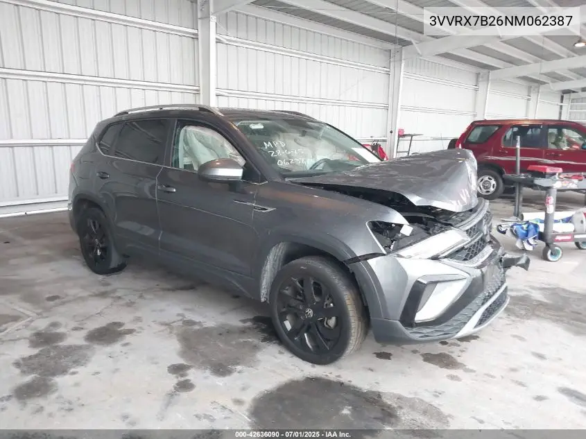 2022 Volkswagen Taos 1.5T Se VIN: 3VVRX7B26NM062387 Lot: 42636090