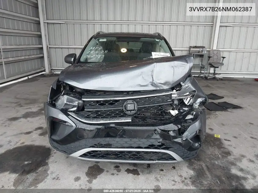2022 Volkswagen Taos 1.5T Se VIN: 3VVRX7B26NM062387 Lot: 42636090