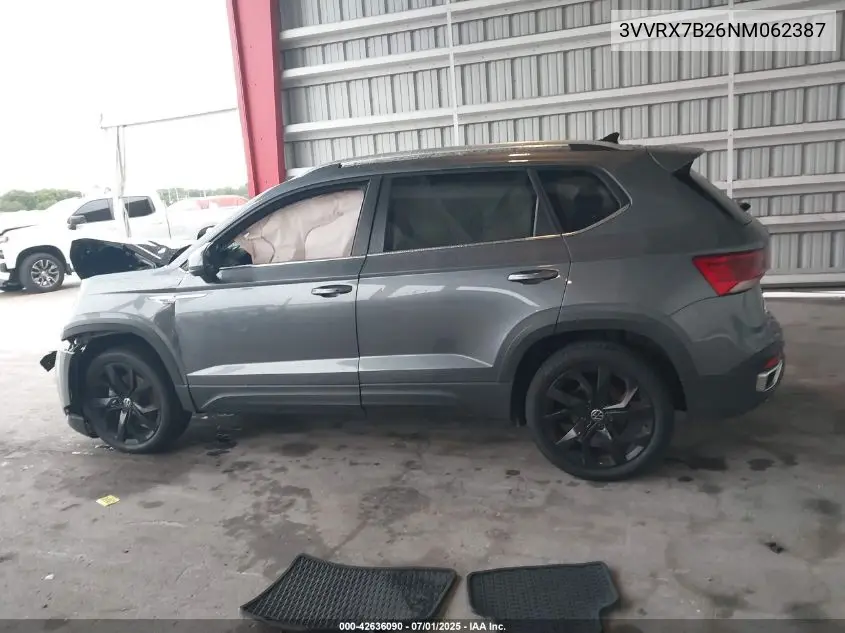 2022 Volkswagen Taos 1.5T Se VIN: 3VVRX7B26NM062387 Lot: 42636090