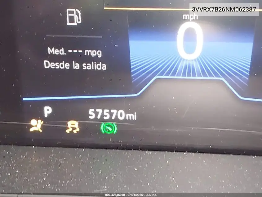 2022 Volkswagen Taos 1.5T Se VIN: 3VVRX7B26NM062387 Lot: 42636090