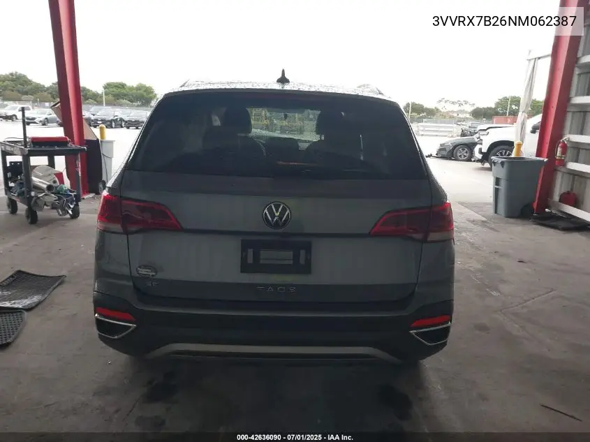 2022 Volkswagen Taos 1.5T Se VIN: 3VVRX7B26NM062387 Lot: 42636090