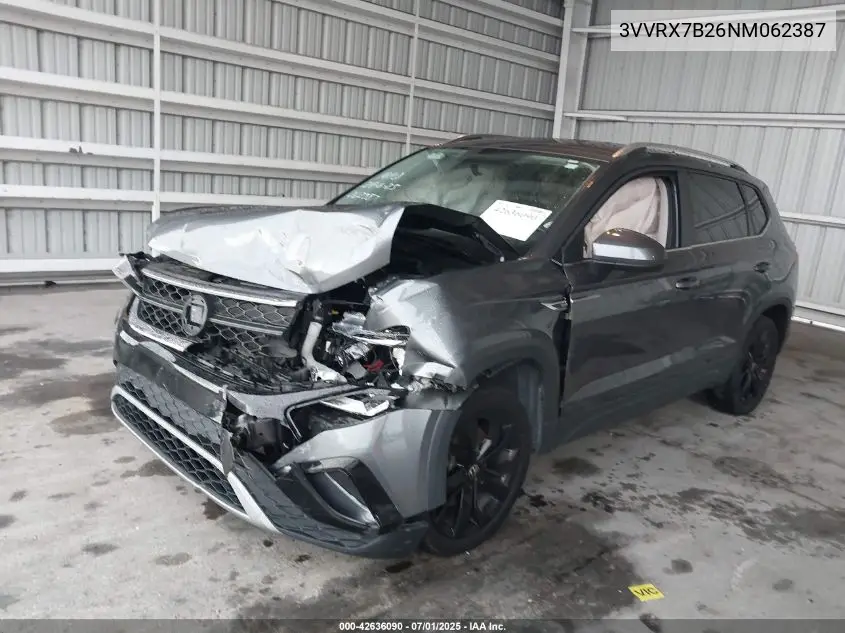 2022 Volkswagen Taos 1.5T Se VIN: 3VVRX7B26NM062387 Lot: 42636090