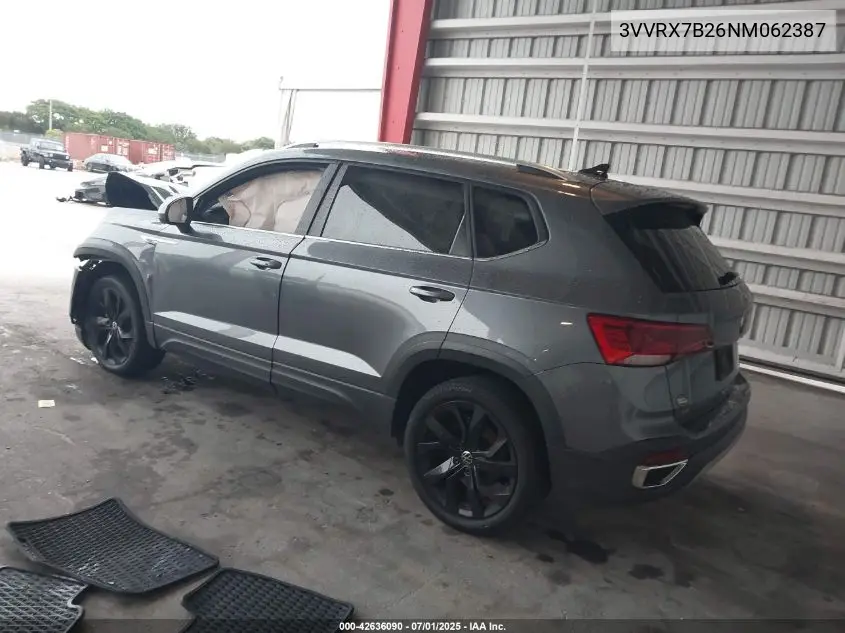 2022 Volkswagen Taos 1.5T Se VIN: 3VVRX7B26NM062387 Lot: 42636090