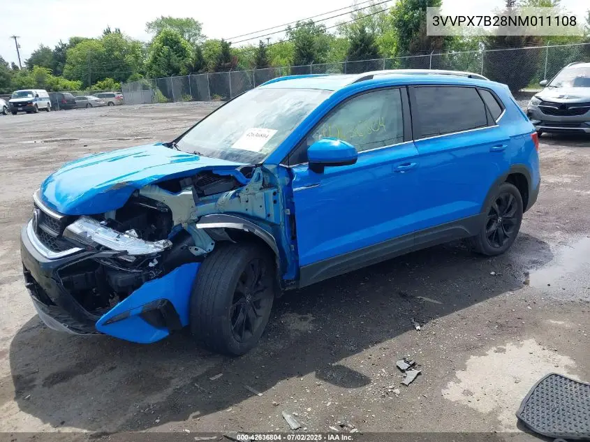 2022 Volkswagen Taos 1.5T Se VIN: 3VVPX7B28NM011108 Lot: 42636804