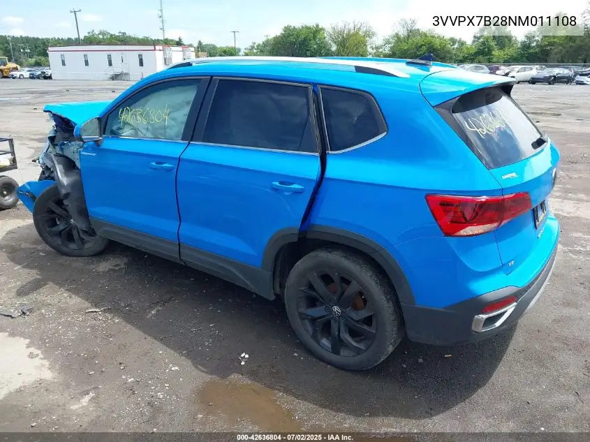 2022 Volkswagen Taos 1.5T Se VIN: 3VVPX7B28NM011108 Lot: 42636804