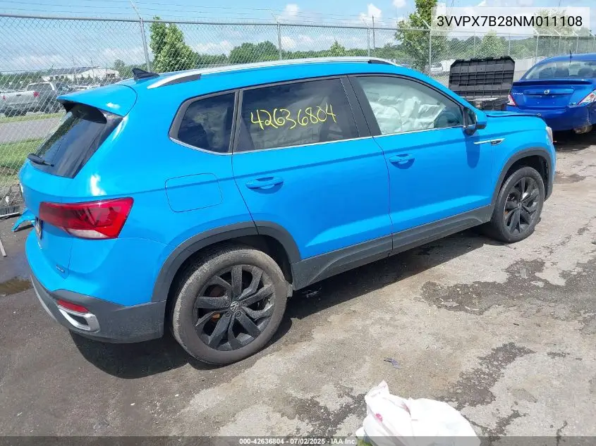 2022 Volkswagen Taos 1.5T Se VIN: 3VVPX7B28NM011108 Lot: 42636804