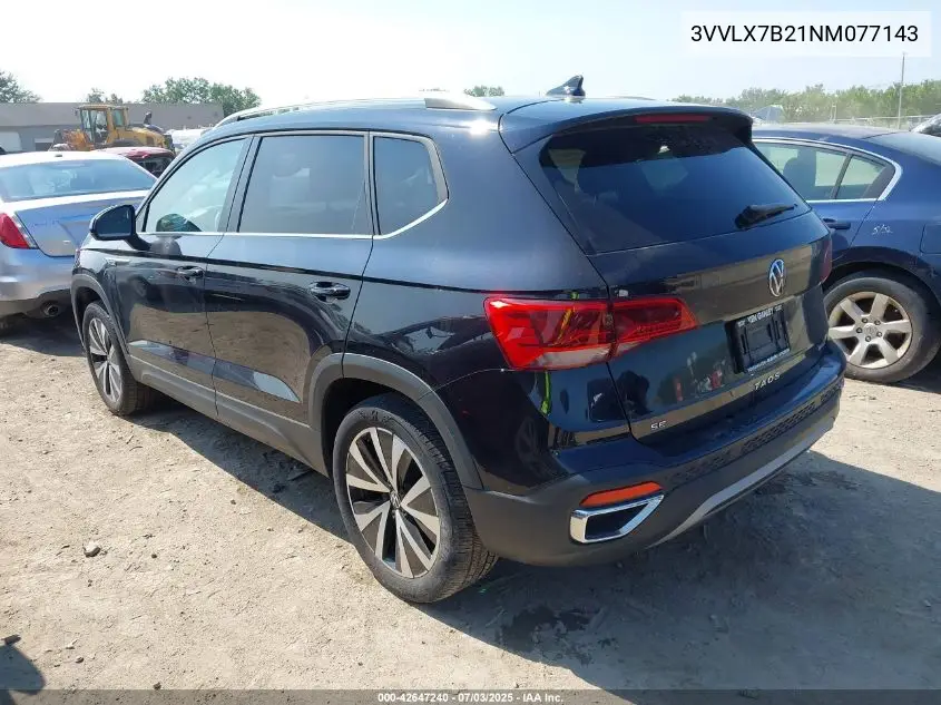 2022 Volkswagen Taos 1.5T Se VIN: 3VVLX7B21NM077143 Lot: 42647240