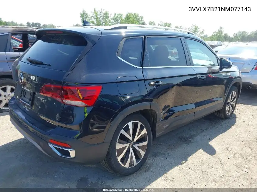 2022 Volkswagen Taos 1.5T Se VIN: 3VVLX7B21NM077143 Lot: 42647240