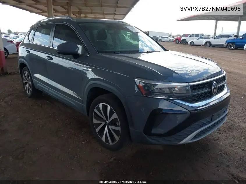 2022 Volkswagen Taos 1.5T Se VIN: 3VVPX7B27NM040695 Lot: 42648802