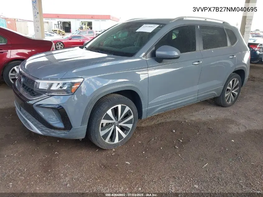 2022 Volkswagen Taos 1.5T Se VIN: 3VVPX7B27NM040695 Lot: 42648802