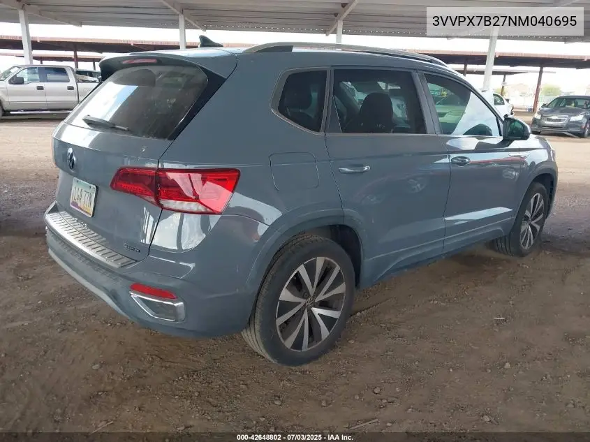 2022 Volkswagen Taos 1.5T Se VIN: 3VVPX7B27NM040695 Lot: 42648802