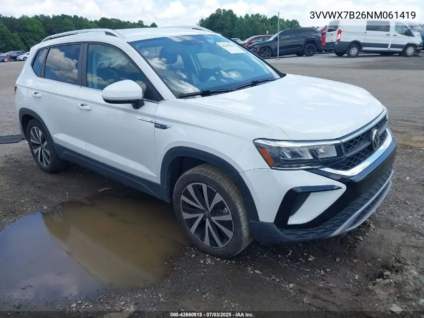 2022 Volkswagen Taos 1.5T Se VIN: 3VVWX7B26NM061419 Lot: 42660918