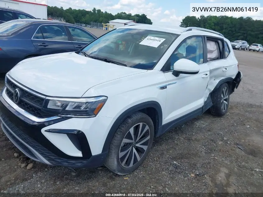 2022 Volkswagen Taos 1.5T Se VIN: 3VVWX7B26NM061419 Lot: 42660918