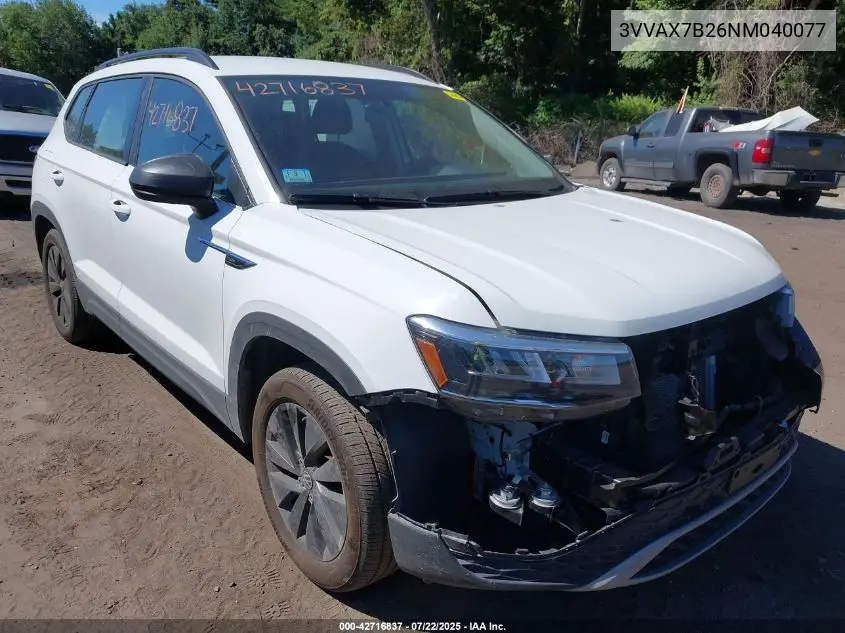 2022 Volkswagen Taos 1.5T S VIN: 3VVAX7B26NM040077 Lot: 42716837
