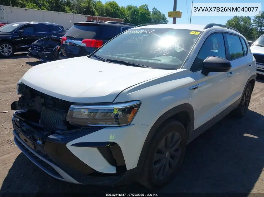 2022 Volkswagen Taos 1.5T S VIN: 3VVAX7B26NM040077 Lot: 42716837