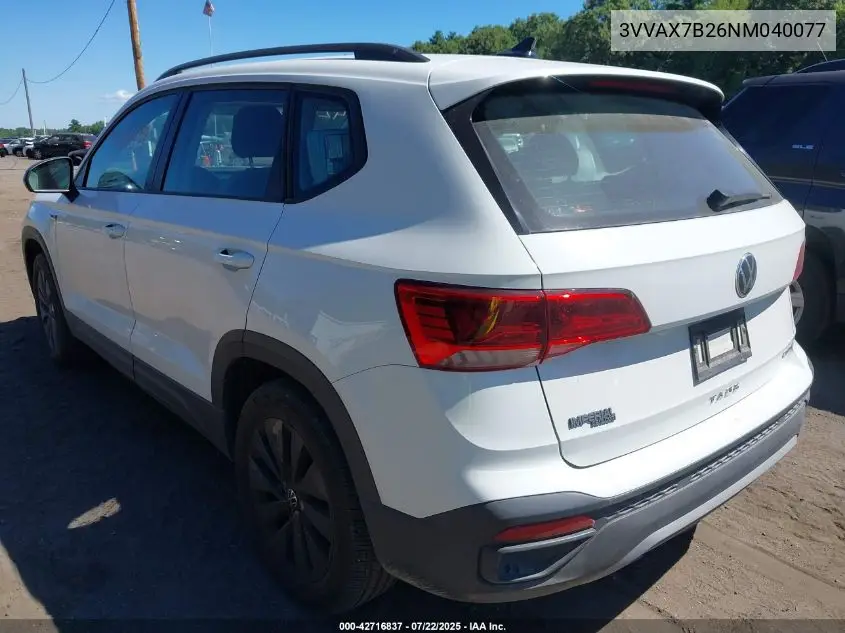 2022 Volkswagen Taos 1.5T S VIN: 3VVAX7B26NM040077 Lot: 42716837