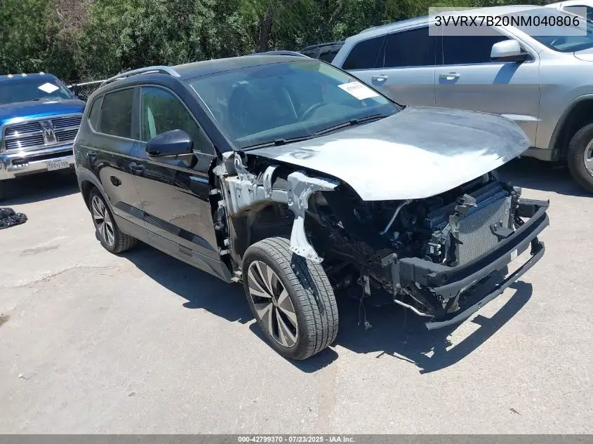 2022 Volkswagen Taos 1.5T Se VIN: 3VVRX7B20NM040806 Lot: 42799370