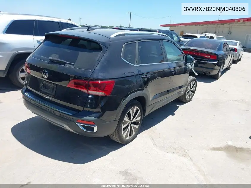 2022 Volkswagen Taos 1.5T Se VIN: 3VVRX7B20NM040806 Lot: 42799370