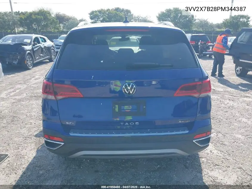 2023 Volkswagen Taos 1.5T Sel VIN: 3VV2X7B28PM344387 Lot: 41958480