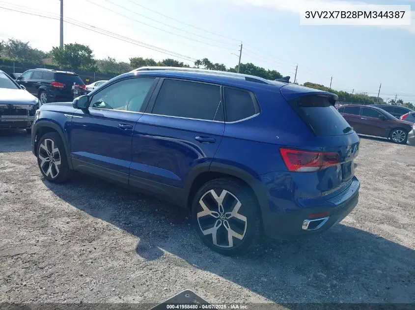 2023 Volkswagen Taos 1.5T Sel VIN: 3VV2X7B28PM344387 Lot: 41958480