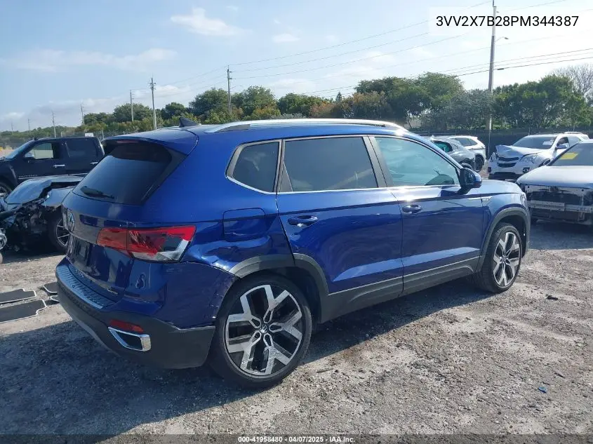 2023 Volkswagen Taos 1.5T Sel VIN: 3VV2X7B28PM344387 Lot: 41958480