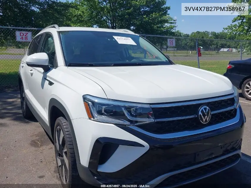 2023 Volkswagen Taos 1.5T Sel VIN: 3VV4X7B27PM358967 Lot: 42574957