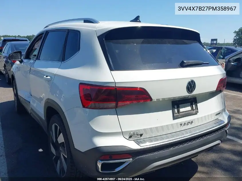 2023 Volkswagen Taos 1.5T Sel VIN: 3VV4X7B27PM358967 Lot: 42574957