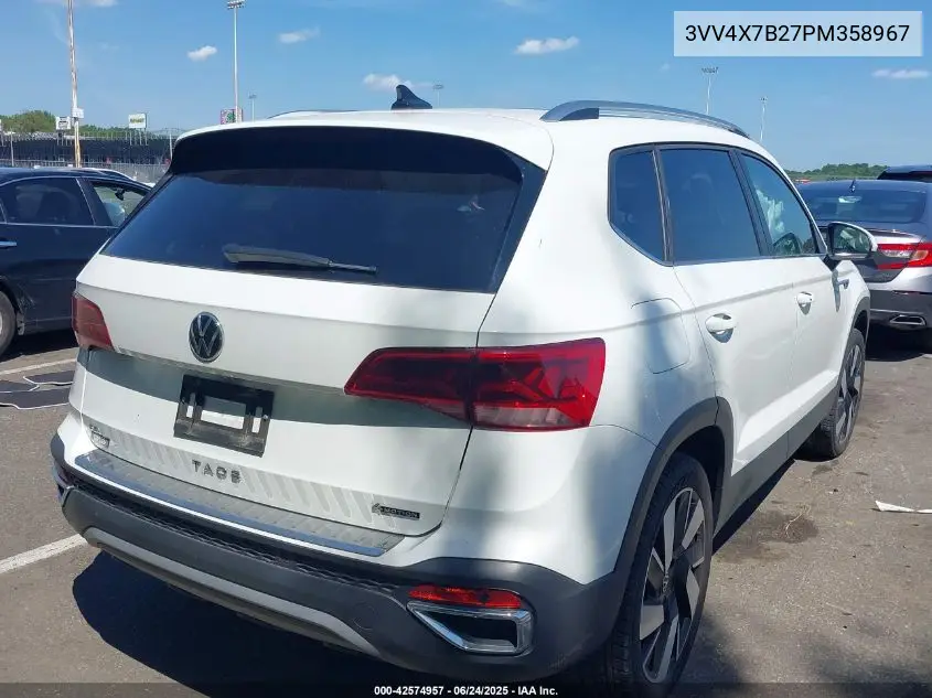 2023 Volkswagen Taos 1.5T Sel VIN: 3VV4X7B27PM358967 Lot: 42574957