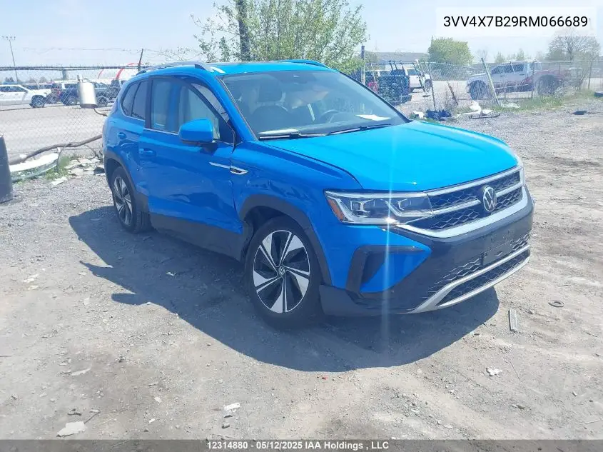 2024 Volkswagen Taos Sel VIN: 3VV4X7B29RM066689 Lot: 12314880