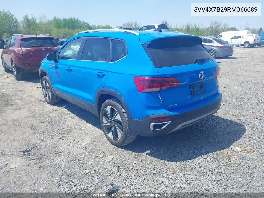 2024 Volkswagen Taos Sel VIN: 3VV4X7B29RM066689 Lot: 12314880