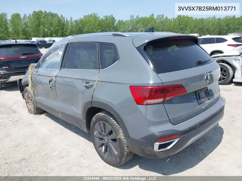 2024 Volkswagen Taos Se VIN: 3VVSX7B25RM013771 Lot: 12324848