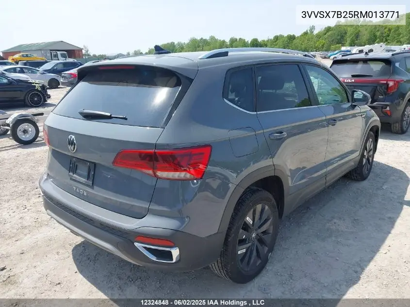 2024 Volkswagen Taos Se VIN: 3VVSX7B25RM013771 Lot: 12324848