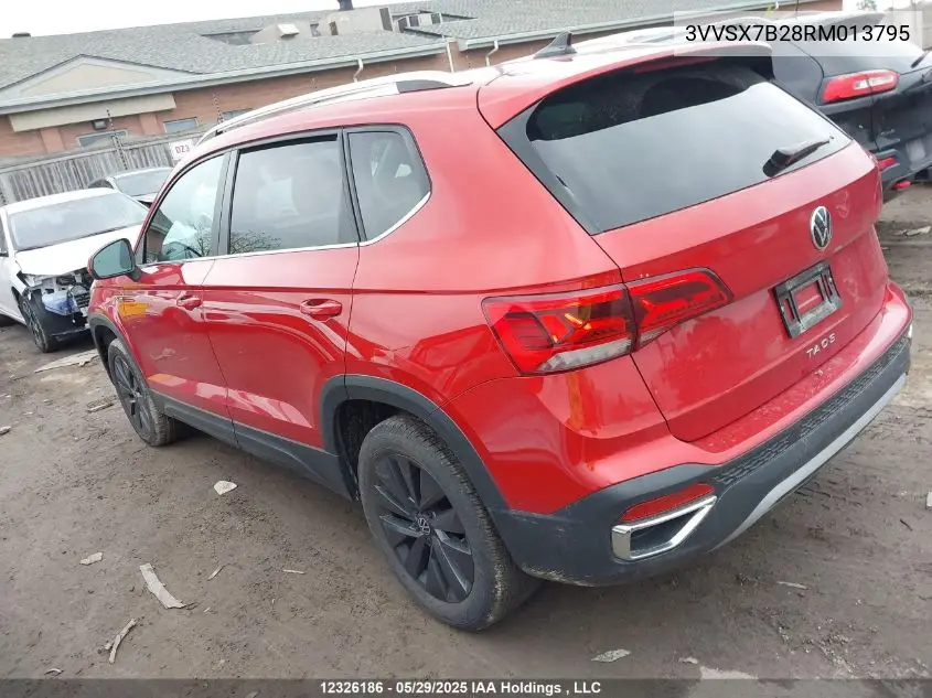 2024 Volkswagen Taos Se VIN: 3VVSX7B28RM013795 Lot: 12326186