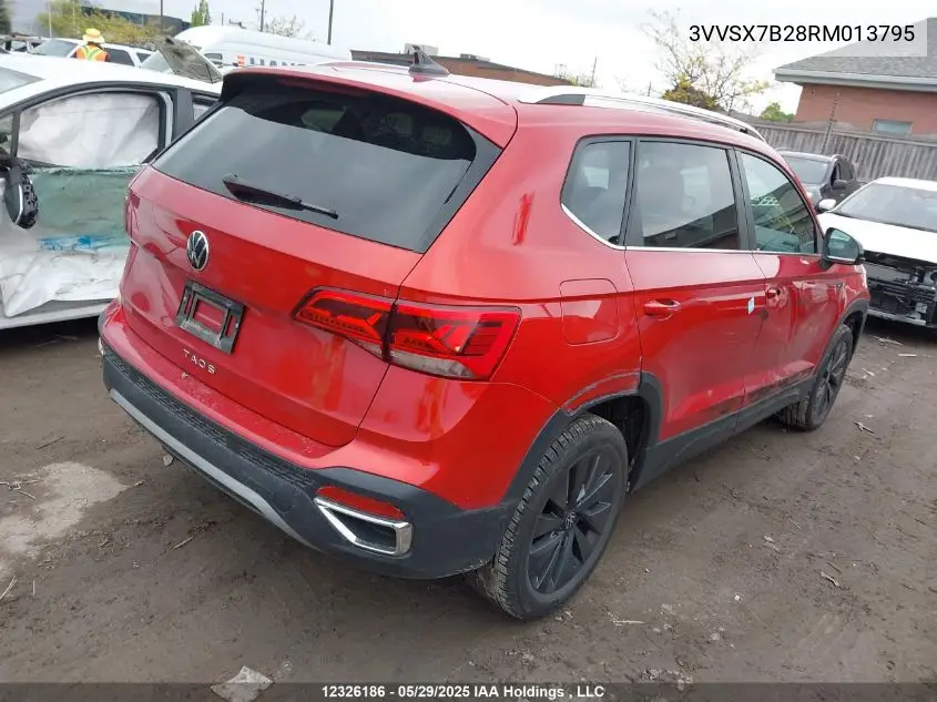 2024 Volkswagen Taos Se VIN: 3VVSX7B28RM013795 Lot: 12326186