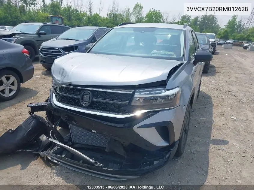 2024 Volkswagen Taos Trendline VIN: 3VVCX7B20RM012628 Lot: 12333513