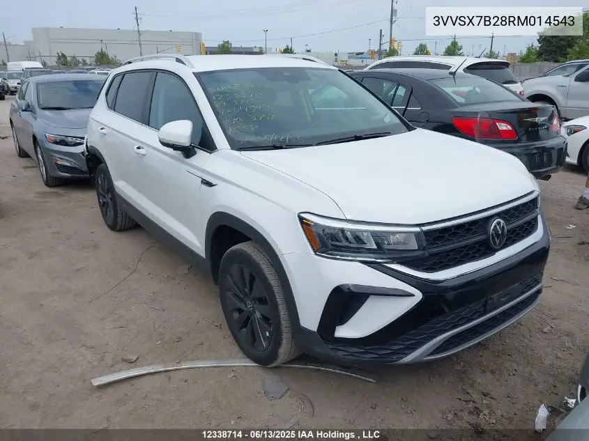 2024 Volkswagen Taos Se VIN: 3VVSX7B28RM014543 Lot: 12338714