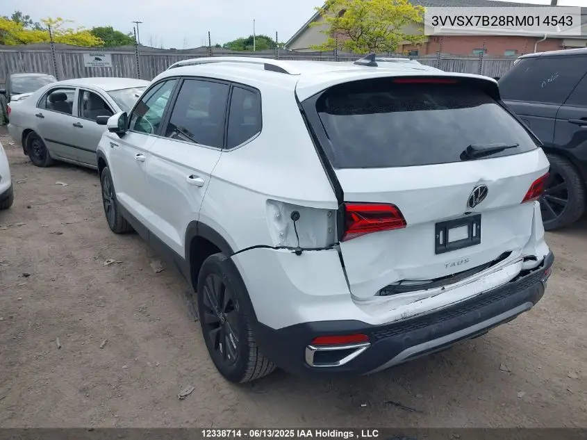 2024 Volkswagen Taos Se VIN: 3VVSX7B28RM014543 Lot: 12338714