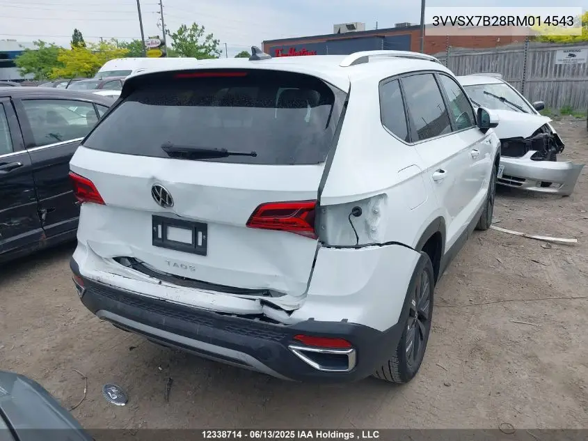 2024 Volkswagen Taos Se VIN: 3VVSX7B28RM014543 Lot: 12338714