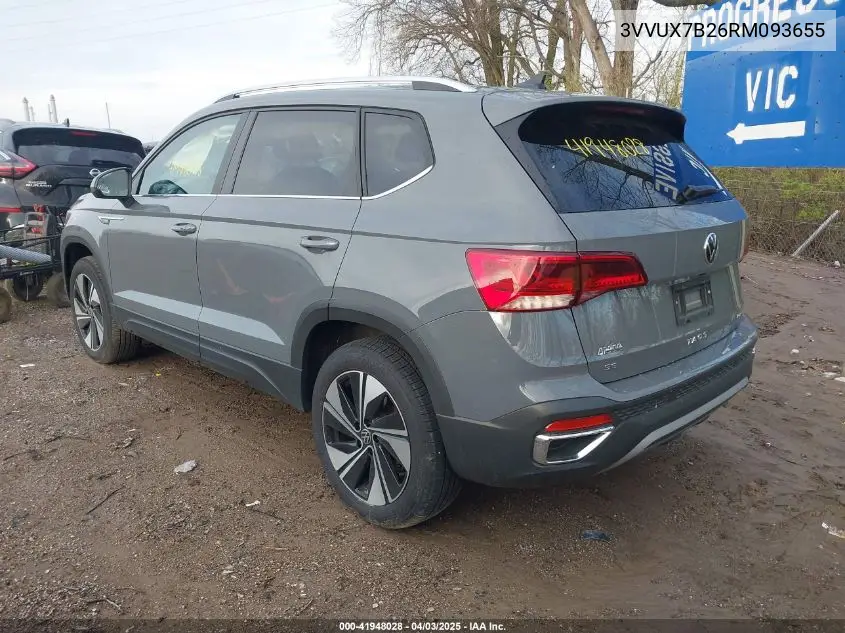 2024 Volkswagen Taos 1.5T Se VIN: 3VVUX7B26RM093655 Lot: 41948028