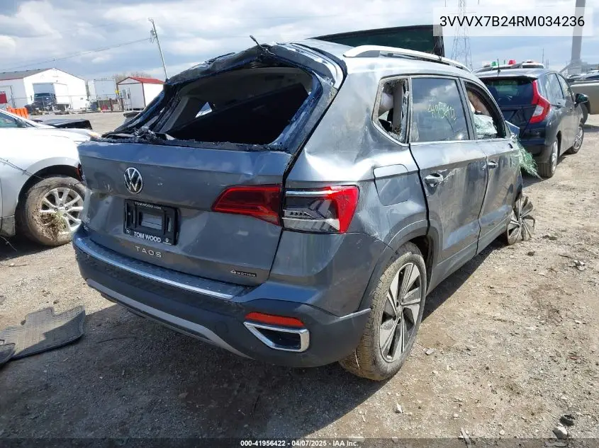 2024 Volkswagen Taos 1.5T Se VIN: 3VVVX7B24RM034236 Lot: 41956422