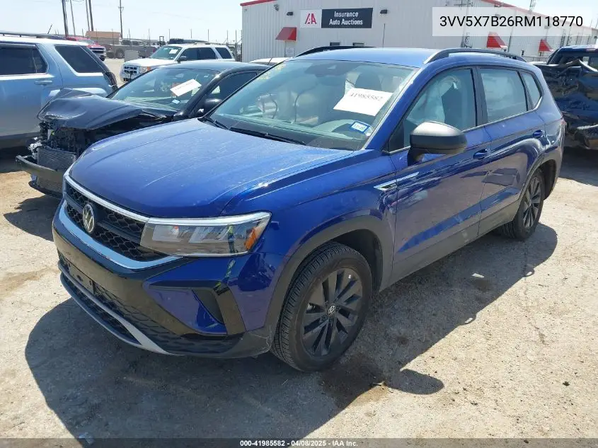 2024 Volkswagen Taos 1.5T S VIN: 3VV5X7B26RM118770 Lot: 41985582