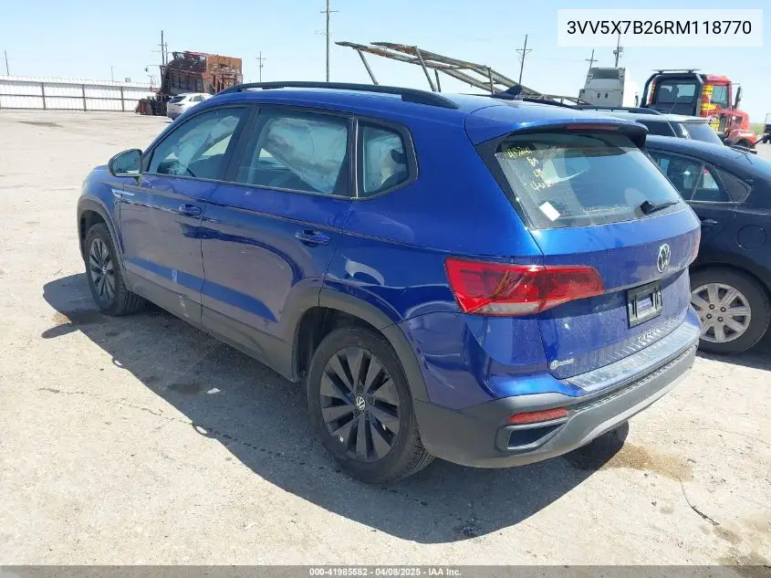 2024 Volkswagen Taos 1.5T S VIN: 3VV5X7B26RM118770 Lot: 41985582