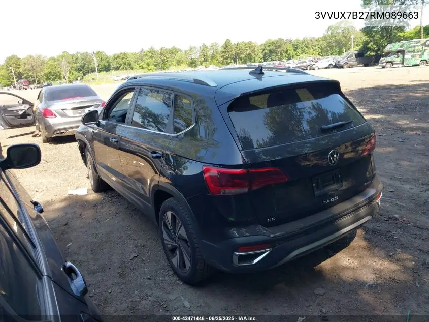 2024 Volkswagen Taos 1.5T Se VIN: 3VVUX7B27RM089663 Lot: 42471446